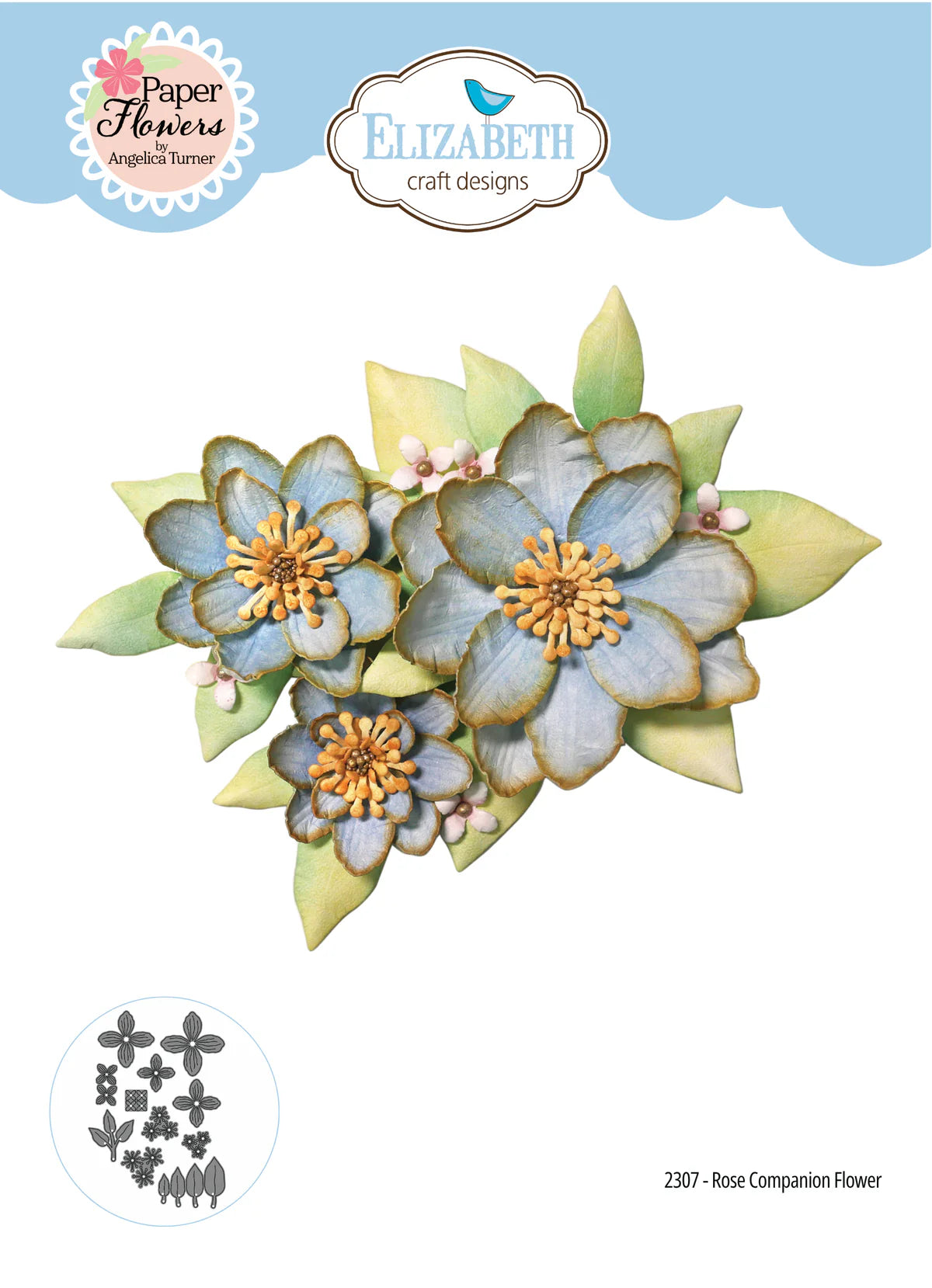 Elizabeth Craft Designs Rose Companion Flower Metal Die Set